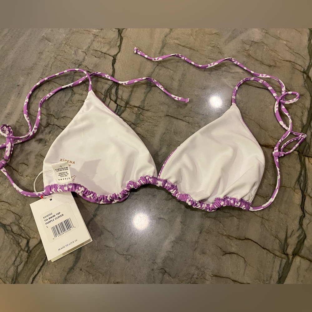 Xirena Tia Bikini Top in Purple Clover - Picture 7 of 9
